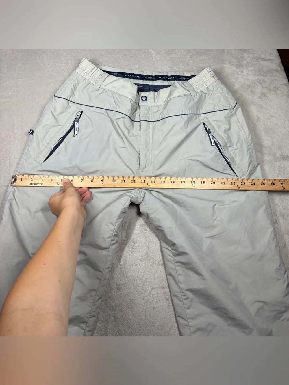 Betty Rides Cream Snowboarding Insulated Snow Winter Pants Size Large
